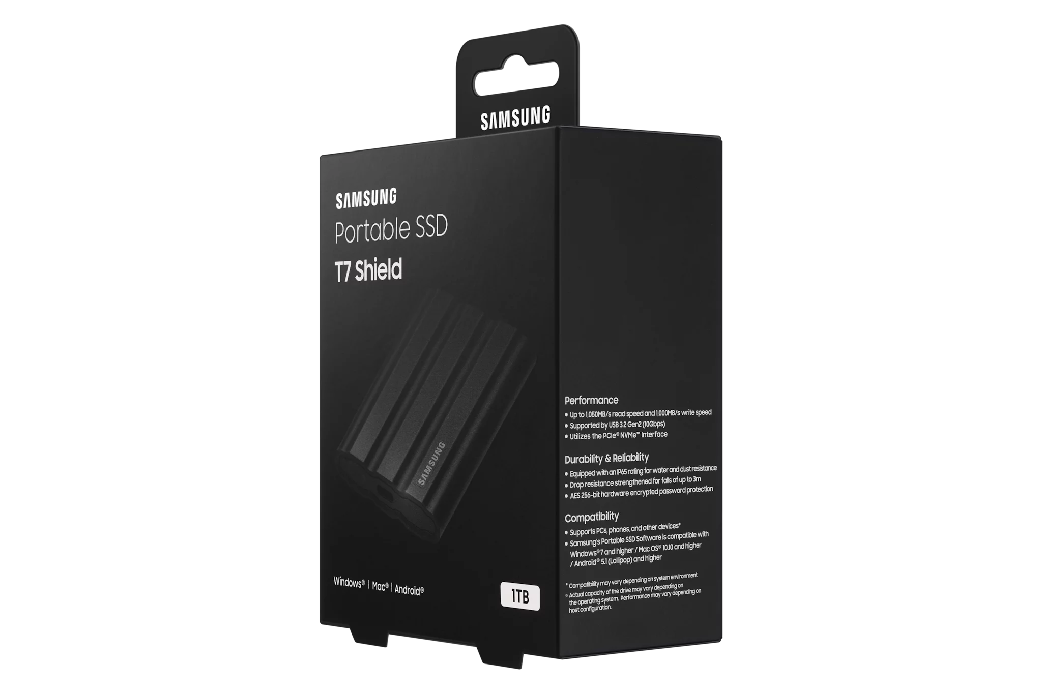 Samsung T7 Shield MU-PE1T0S - SSD - verschlüsselt - 1 TB - extern (tragbar)