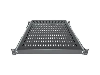 Intellinet 19" Ausziehbarer Fachboden, 1 HE, geeignet für Schränke mit 600 bis 800 mm Tiefe, Ablagefläche 350 mm Tiefe, schwarz - Rack - Regal - Schwarz, RAL 9005 - 1U - 48.3 cm (19")