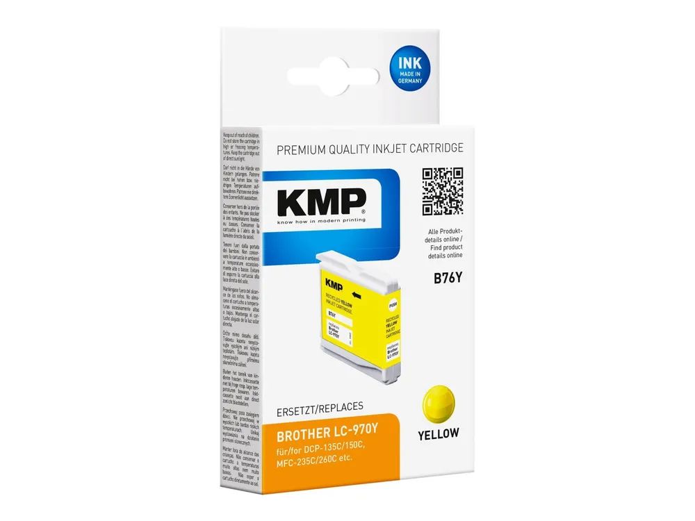 KMP B76Y - 4.9 ml - Gelb - kompatibel - Tintenpatrone (Alternative zu: Brother LC970Y)