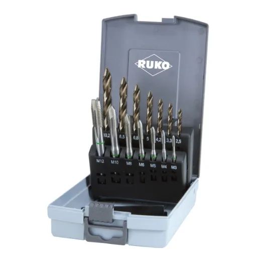 RUKO Maschinengewindebohrer-Satz ULTIMATECUT Spiralbohrer FLOWSTEP HSSCo5