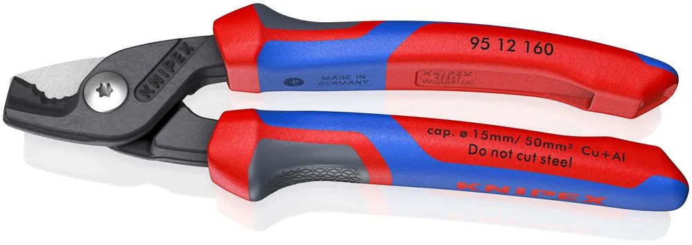 KNIPEX StepCut® Kabelschere mit Comfort-Griffen brüniert 160 mm