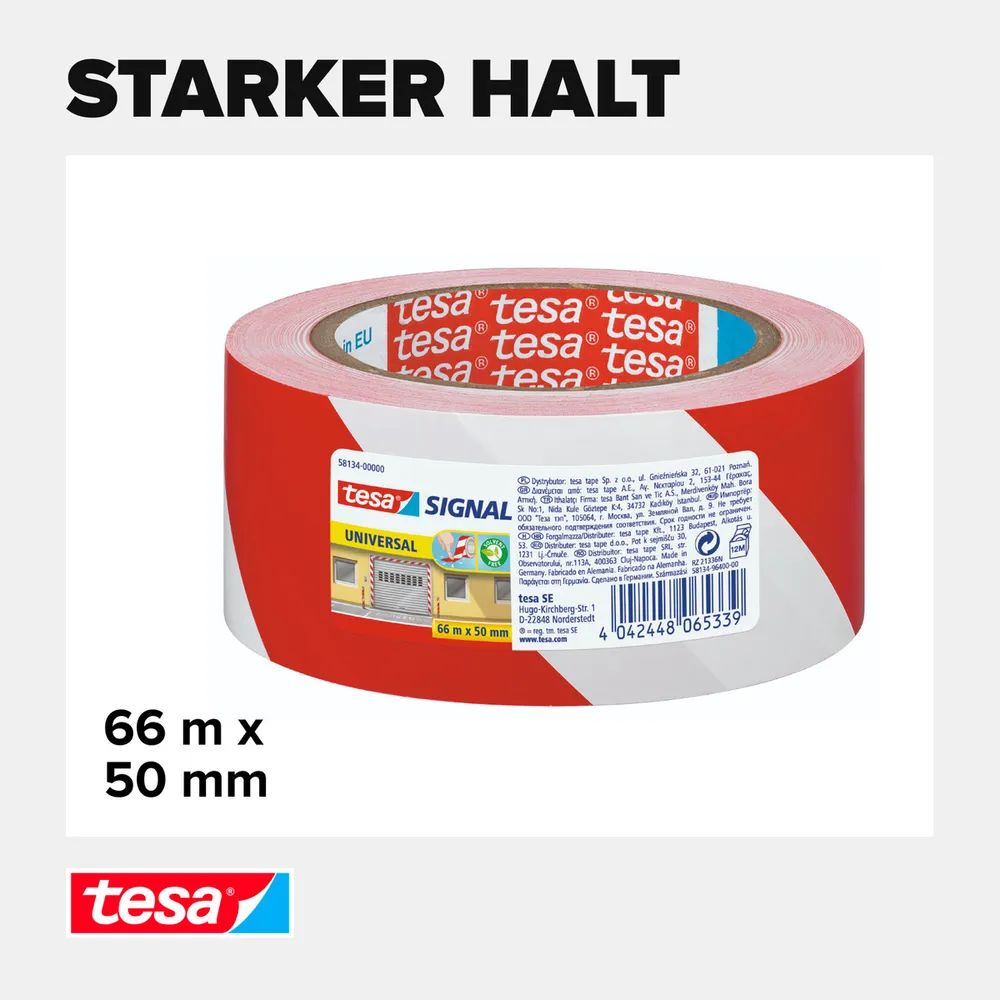 Tesa Signal Universal - Schwarz - Gelb - Polypropylen (PP) - 66 m - 50 mm