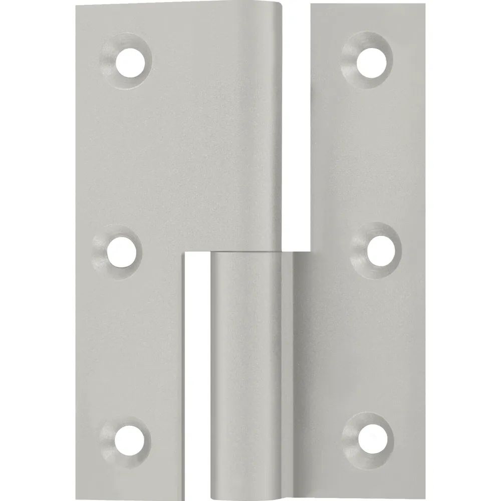 Schumacher Friedhelm OHG Metallverarbeitung Möbelband Kröpfung B, Zylinderkopf links, 50x40 mm, Messing vernickelt matt