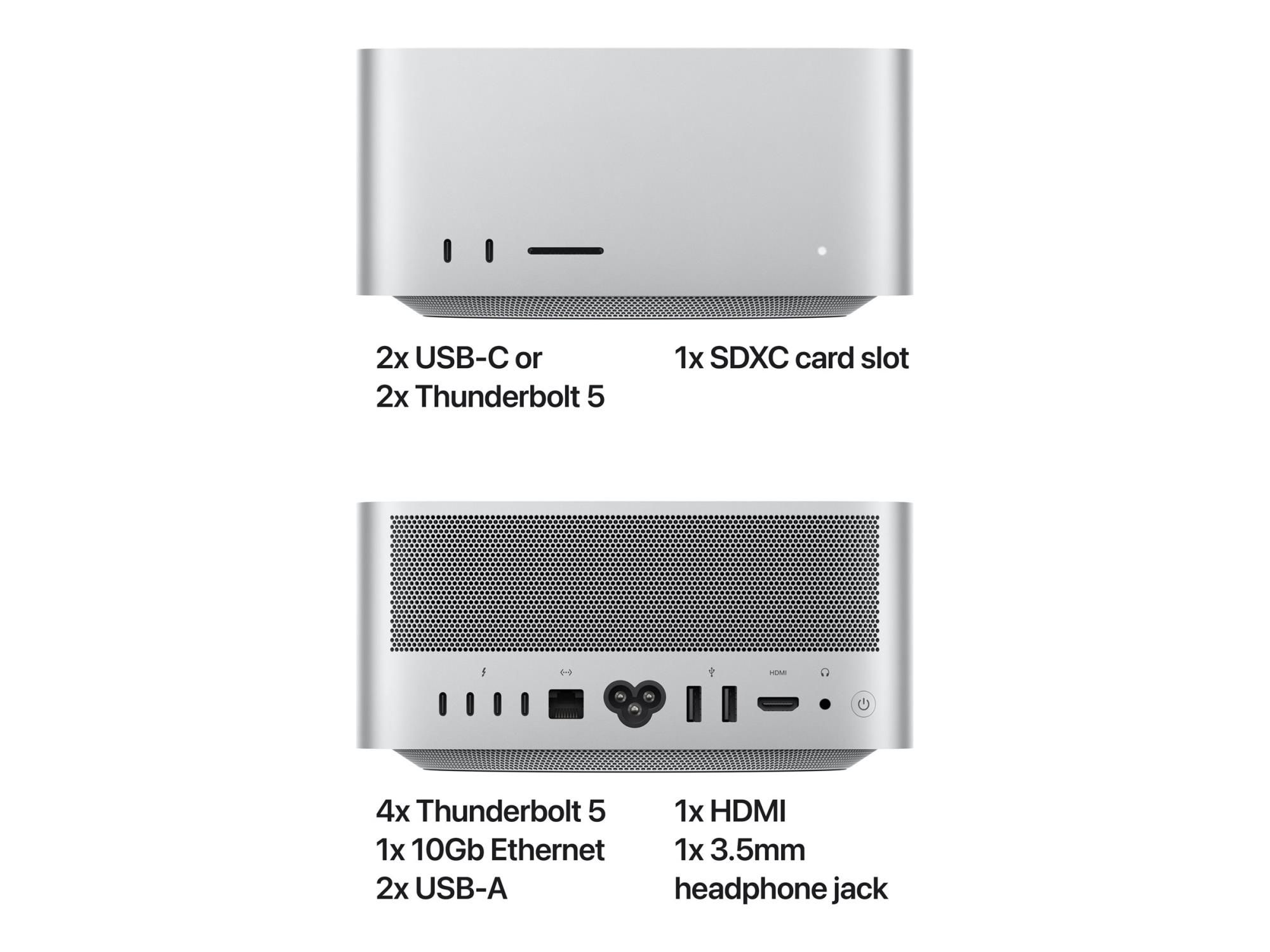 Apple Mac Studio - USFF - M4 Max - RAM 36 GB - SSD 512 GB - Apple M4 Max 32-core - 1GbE, 10GbE, 5GbE, 2.5GbE, Wi-Fi 6E, Bluetooth 5.3 - WLAN: 802.11a/b/g/n/ac/ax (Wi-Fi 6E)