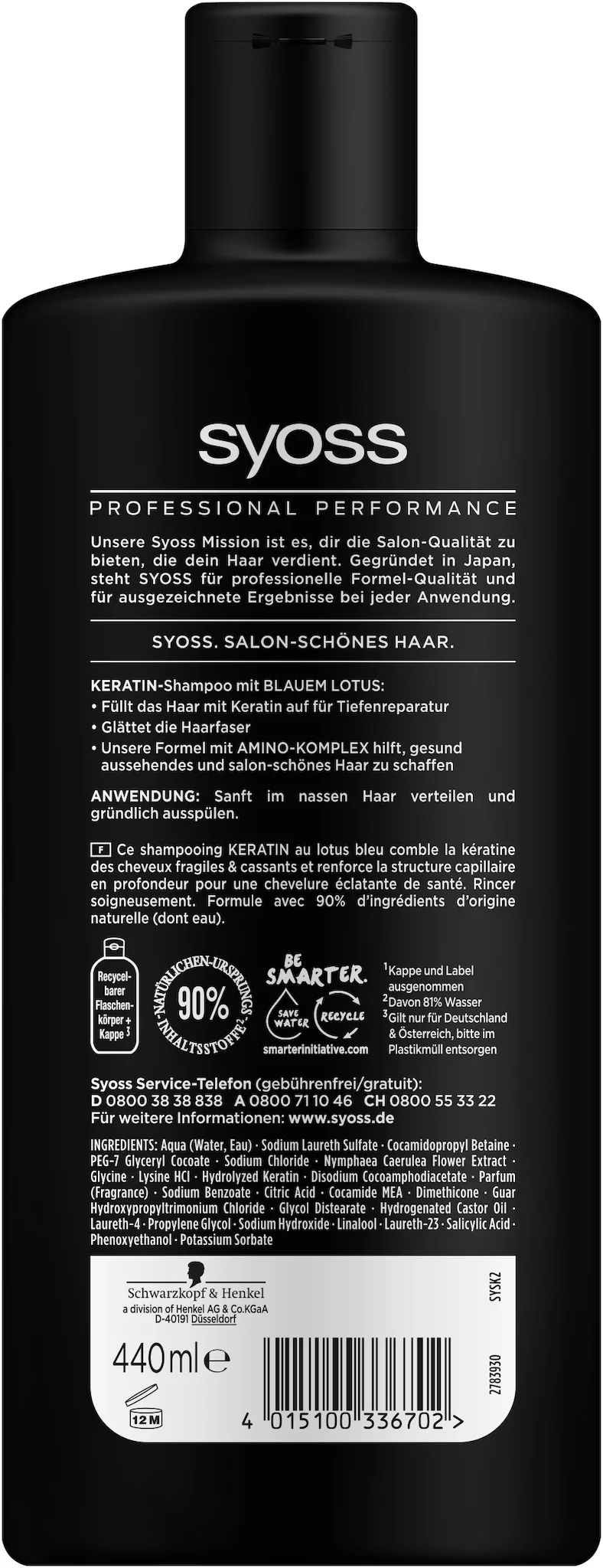 Syoss Shampoo Keratin, 440ml 