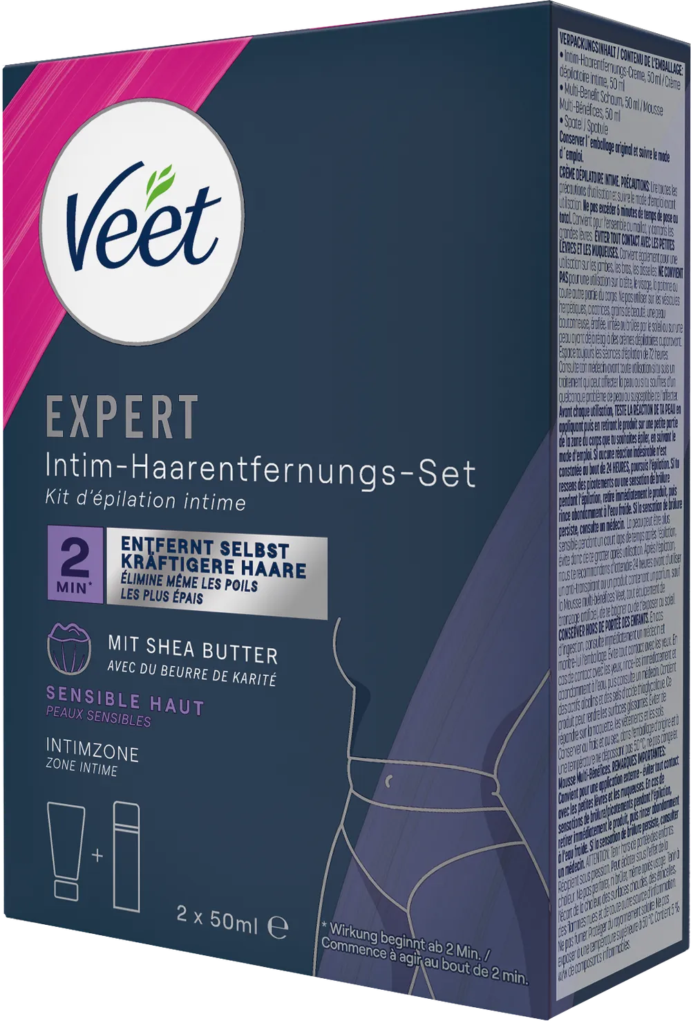 Veet EXPERT Intim-Haarentfernungs-Set 2x 50 ml