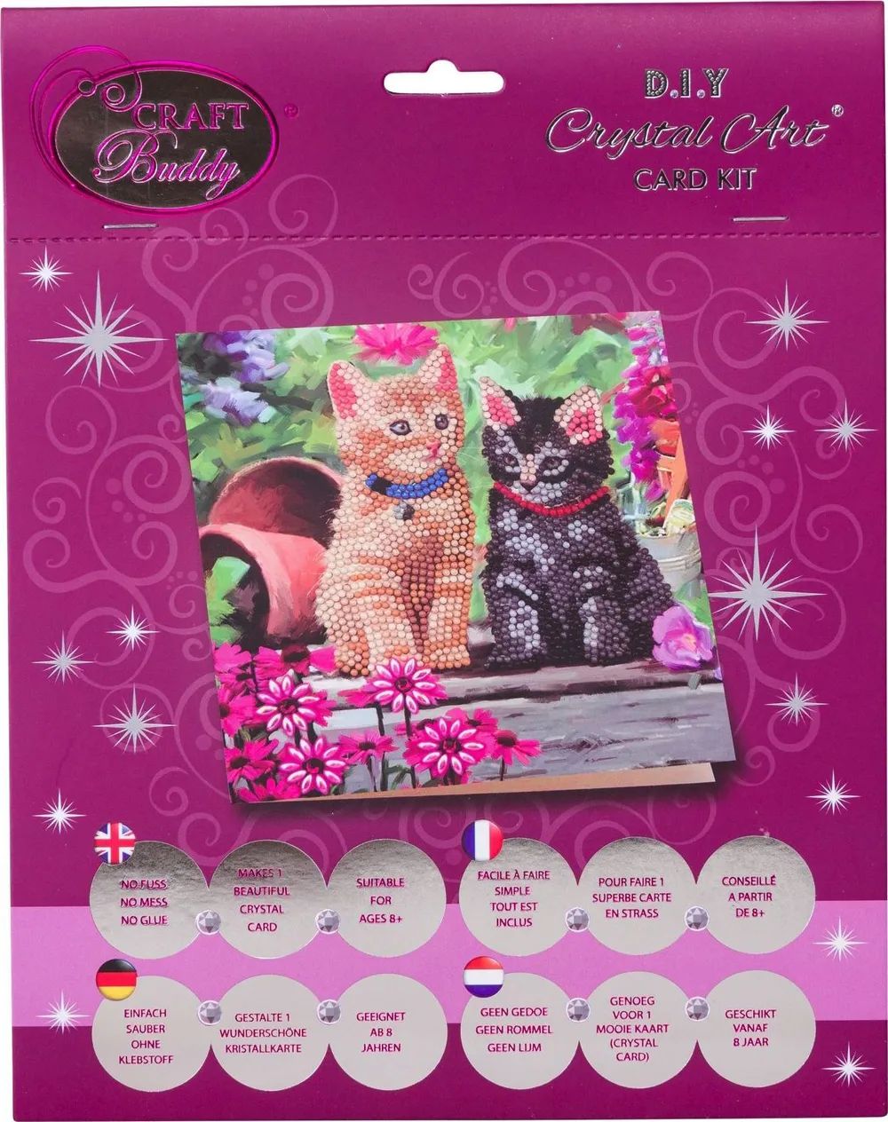Craft Buddy Ltd. Crystal Art Grußkarte Katzenfreunde