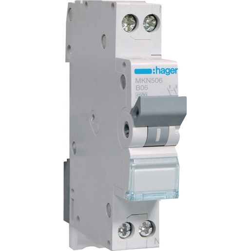 Hager LS-SCHALTER 1P+N 6A-B 6KA 1PLE / HAGER MKN506