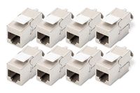 DIGITUS CAT 6A Keystone Modul, geschirmt, werkzeugfreier Montageanschluss - 8 Stk.