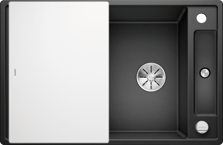 Blanco AXIA III 45 S mit Glas-Schneidbrett anthraz
