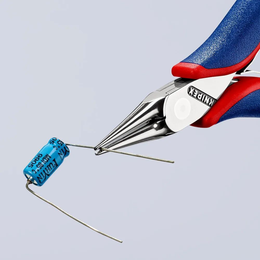 KNIPEX Elektronik-Greifzange mit durchgestecktem Gelenk mit Mehrkomponenten-Hüllen 115 mm
