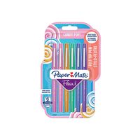 Paper Mate FLAIR Candy Pop - Filzstift - Raspberry Fizz, Strawberry Swirl, Salted Caramel, Gummy Green, Blue Cotton Candy, Grape Gumdrop - wasserbasierte Tinte - 1 mm - Mittel (Packung mit 6)