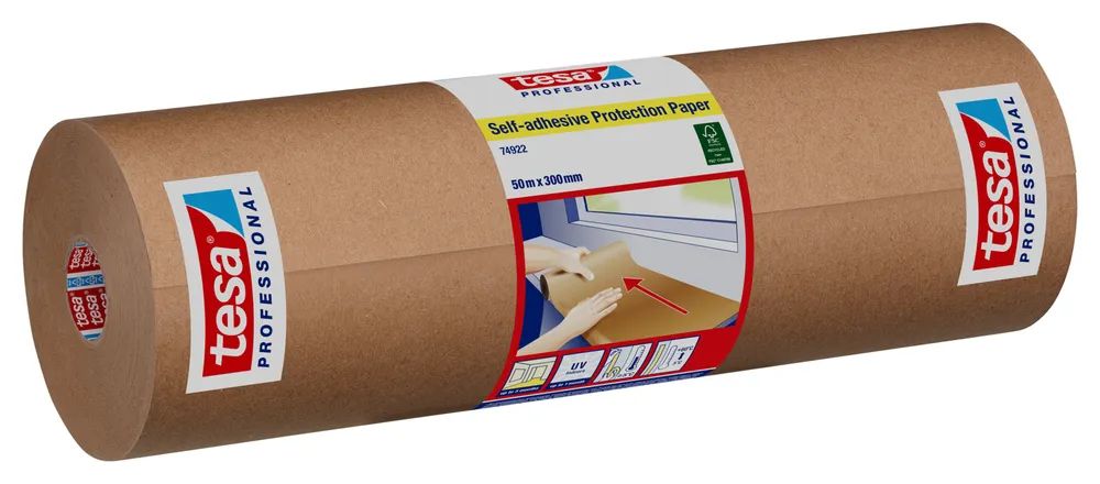 Tesa 74922-01 - klebendes Schutzpapier 50 m x 30 cm