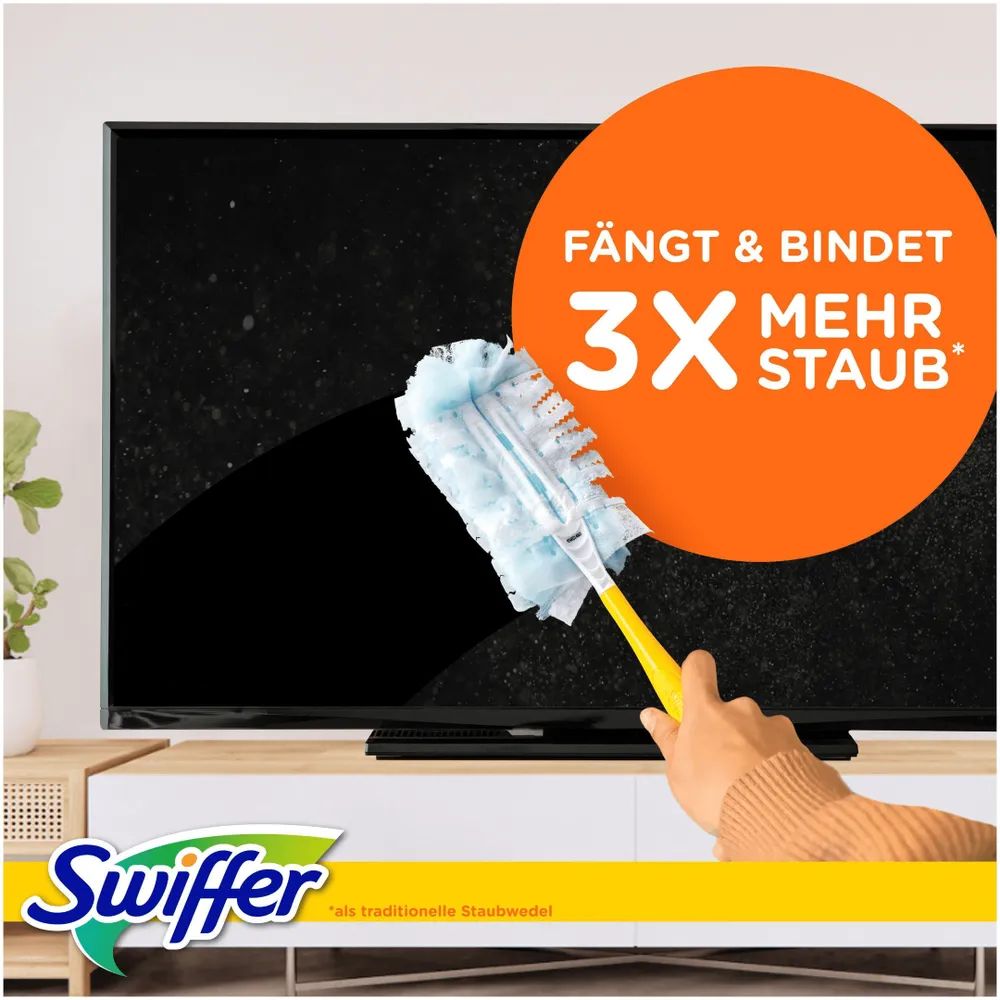 Swiffer Staubmagnet Starterset (Griff + 14 Tücher) eCOM Komfort Pack