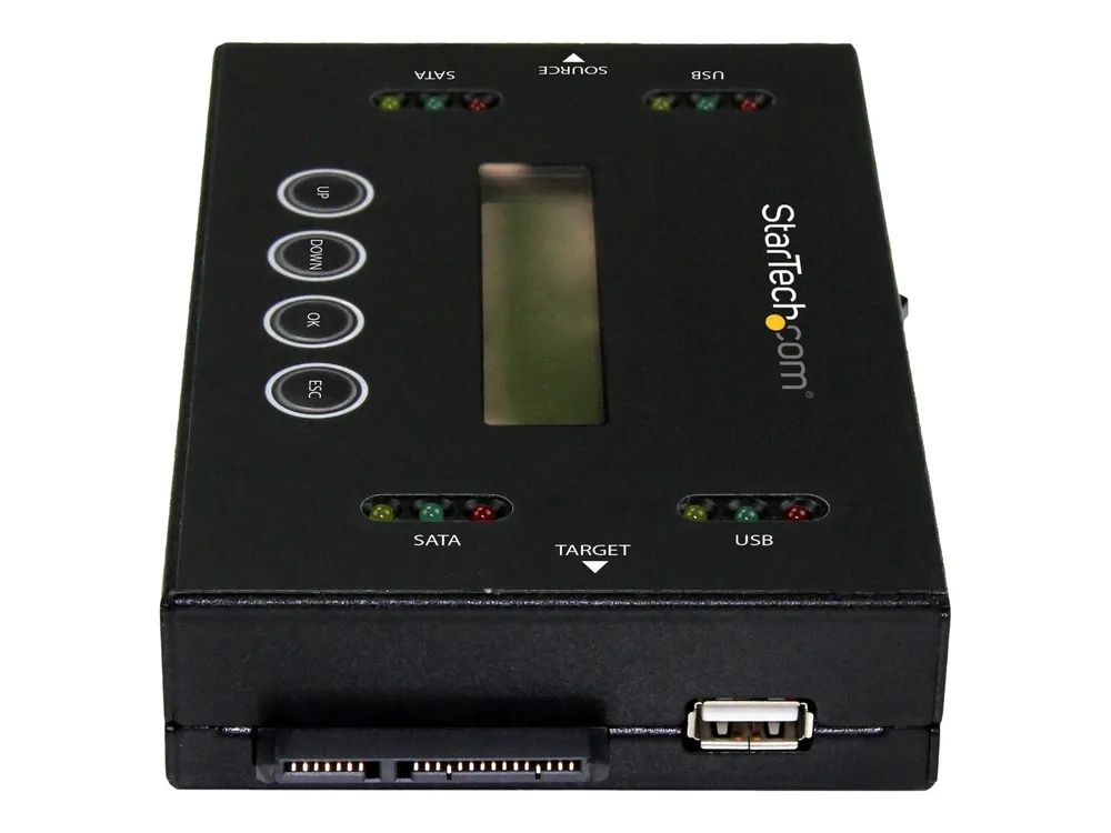 StarTech.com Laufwerks Duplizierer und Löscher für USB Sticks und 2,5 / 3,5" SATA Laufwerke - 1:1 duplizierung plus Cross-interface - Festplatte / USB-Drive-Duplikator - 1 Schächte (Serial ATA-600 / USB)