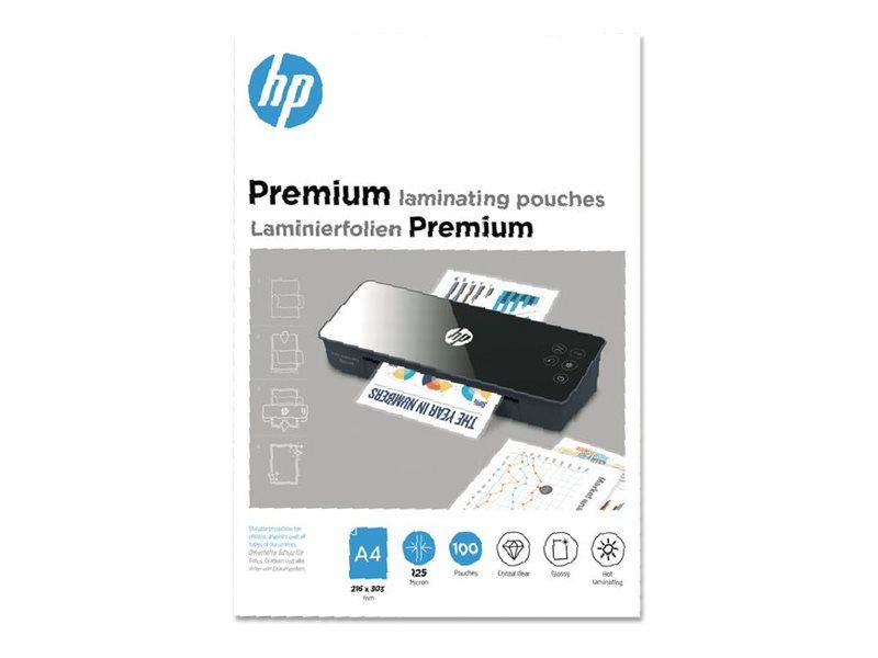HP Premium - 125 Mikron - 100er-Pack - glänzend - DIN A4 (216 x 303 mm)