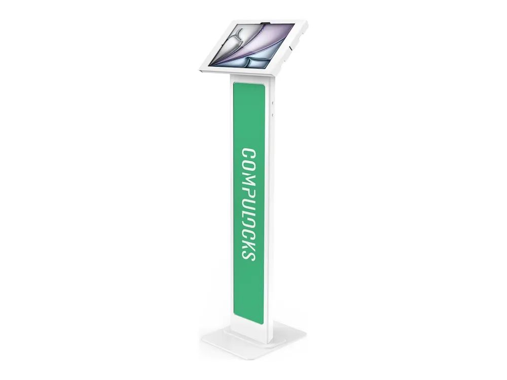 Compulocks iPad Air M2 & M3 13", Apex Enclosure Brandable Floor Stand - White - Aufstellung - für Tablett - Branding-fähig - verriegelbar - Metall, Polypropylen - weiß - Bildschirmgröße: 33.02 cm (13")