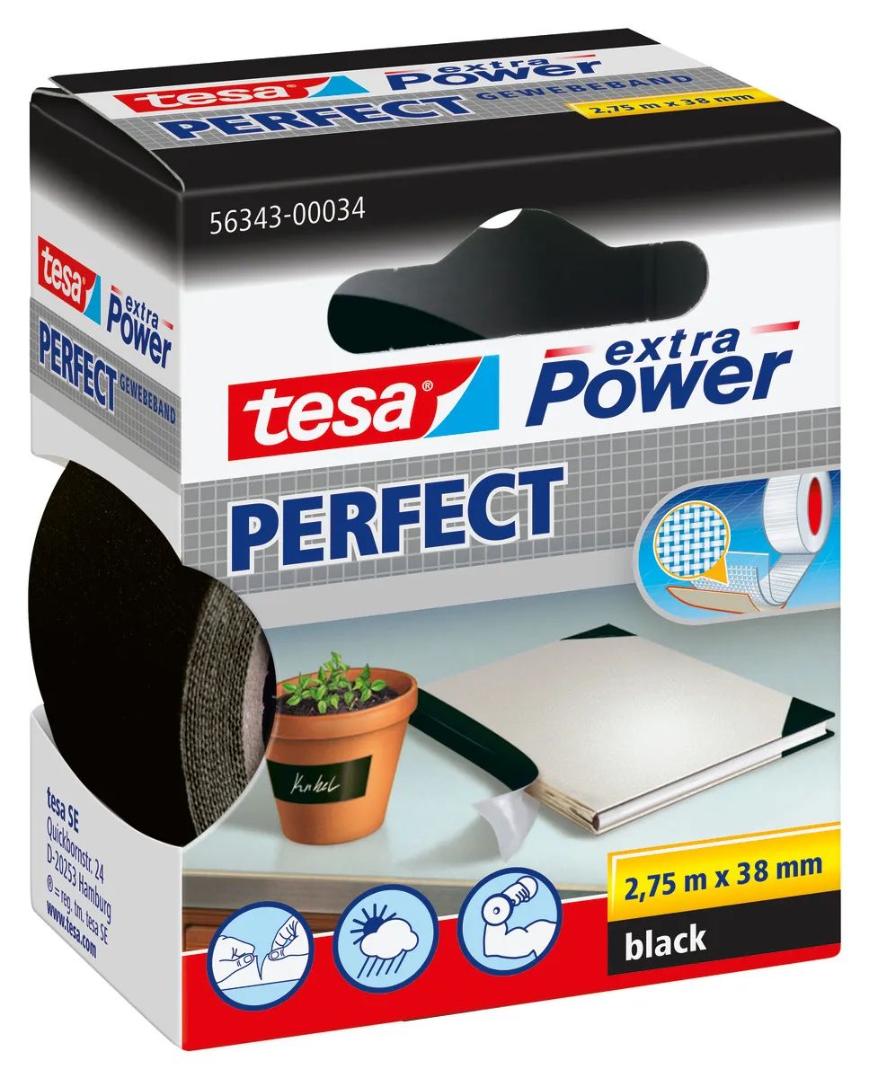 Tesa extra Power Perfect - Gewebeband - 38 mm x 2.75 m