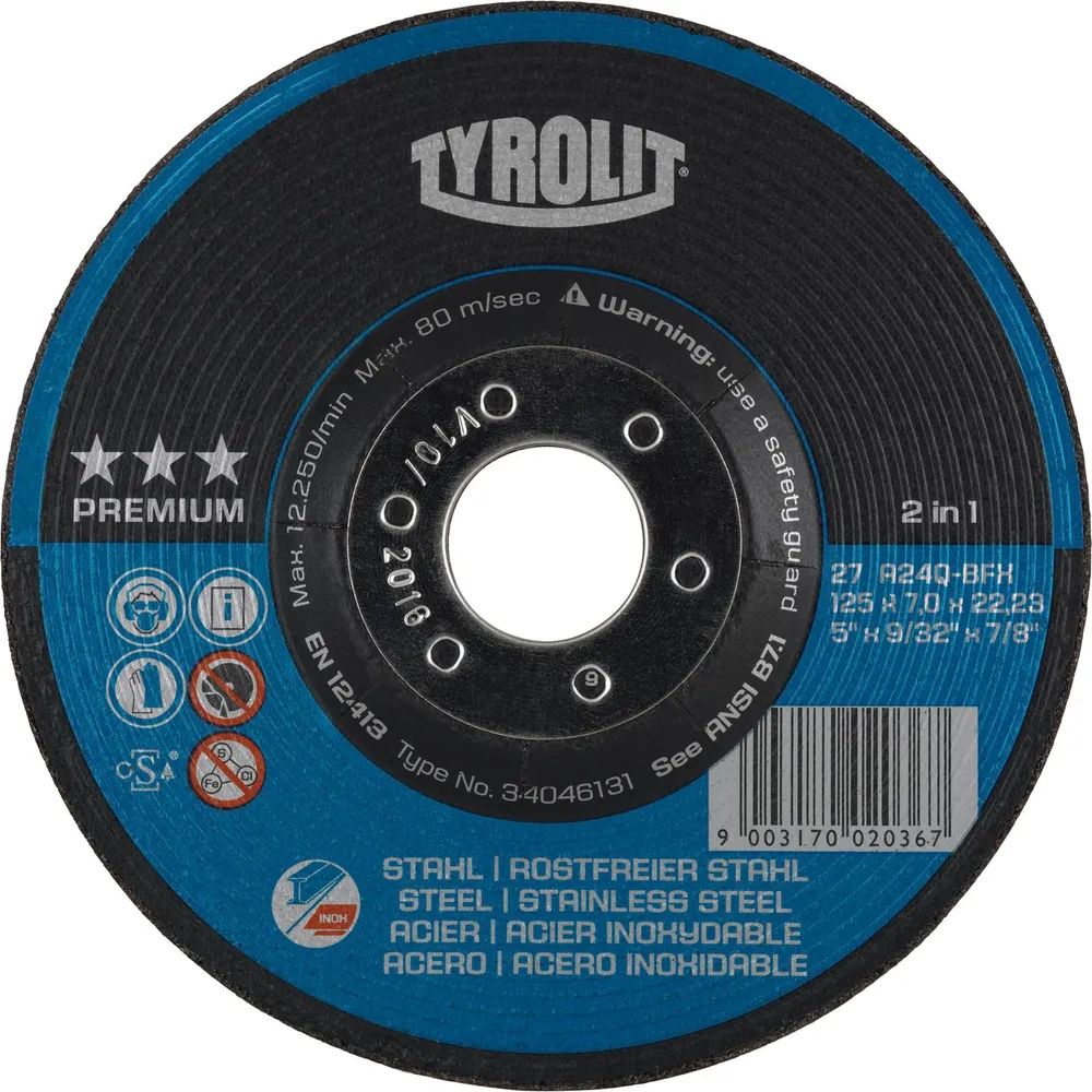 TYROLIT Schruppscheibe Premium***gekröpfte Form 125 x 7 mm 2in1