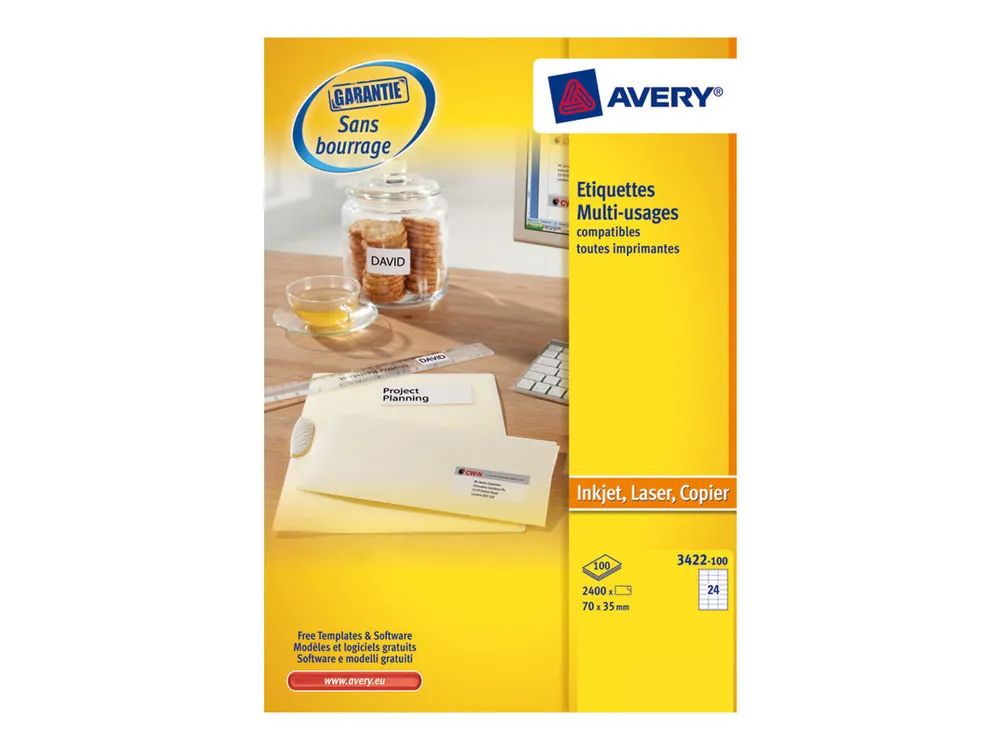 Avery Zweckform Avery - Weiß - 70 x 35 mm 2400 Etikett(en) (100