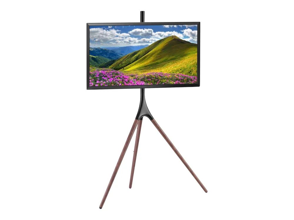 Techly Aufstellung - Stativ - für Flachbildschirm - Dark Walnut - Bildschirmgröße: 114.3-165.1 cm (45"-65")