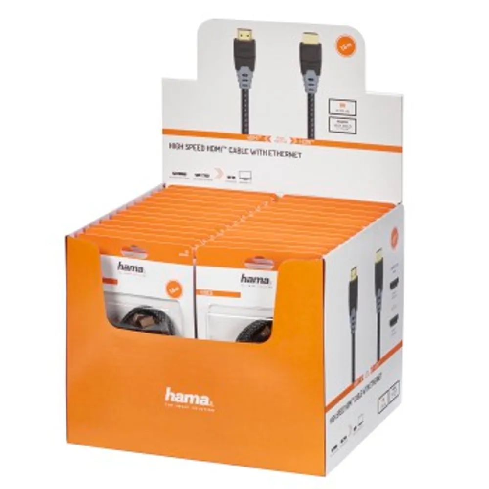 Hama High Speed HDMI™-Kabel, St.-St., 8K, Ethernet, Gewebe, vergoldet, 1,5 m