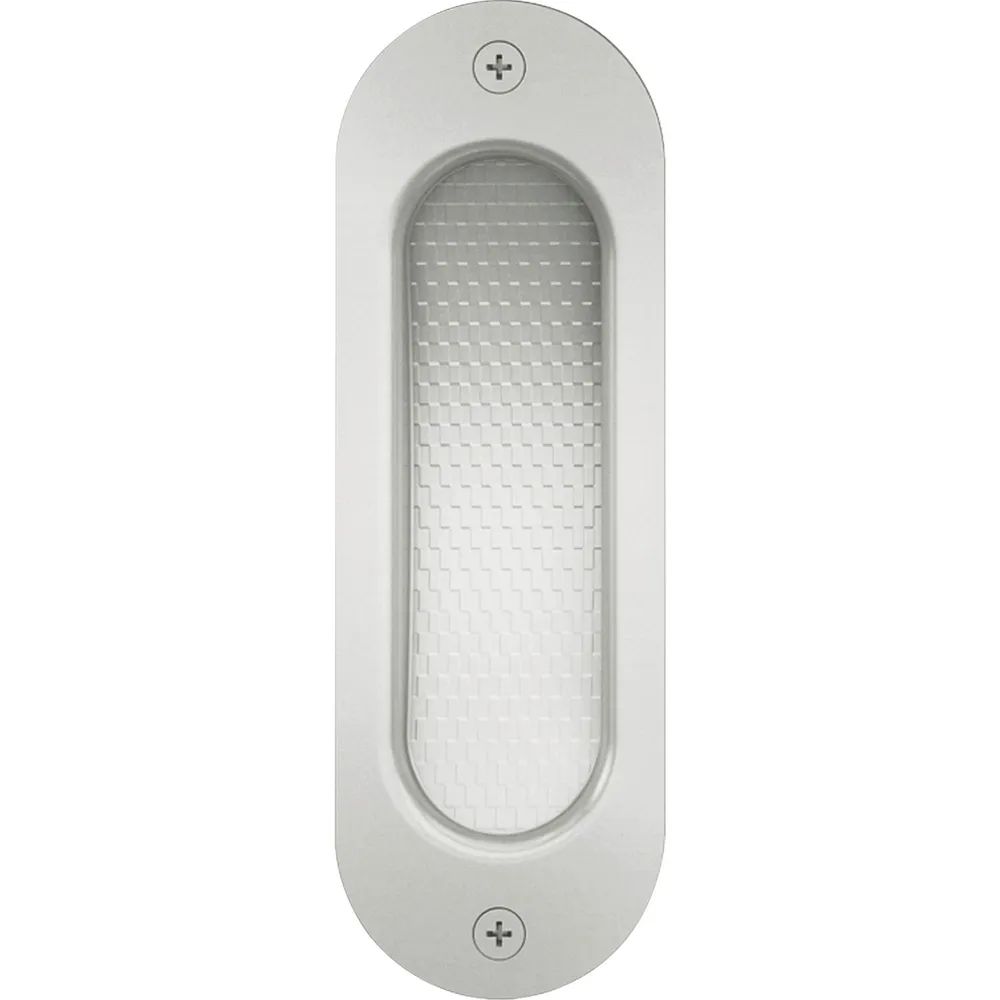 FSB Schiebetürmuschel FSB 4212 oval,40x120 mm,ungelocht,Aluminium silber eloxiert