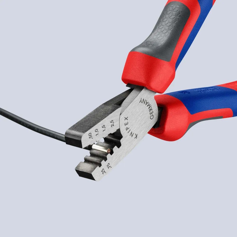 KNIPEX Crimpzange für Aderendhülsen mit Comfort-Griffen 145 mm