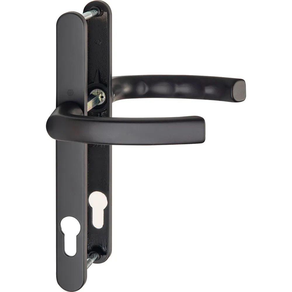 Hoppe Drückergarnitur LIÈGE - auf Schmalschild 24 mm, 67 - 72, schwarz matt