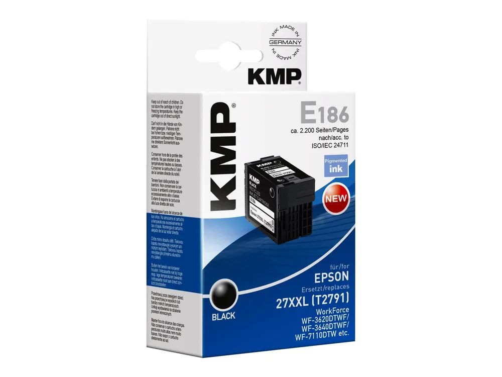 KMP E186 - 34 ml - Schwarz - kompatibel - Tintenpatrone (Alternative zu: Epson 27XXL)