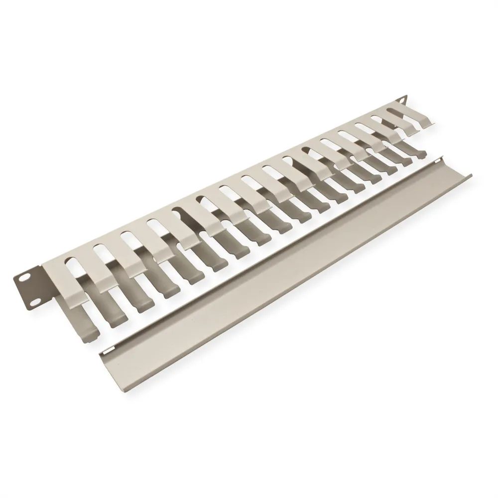 VALUE 19-Zoll-Frontplatte 1 HE mit Rangierkanal 40 x 60 mm, grau