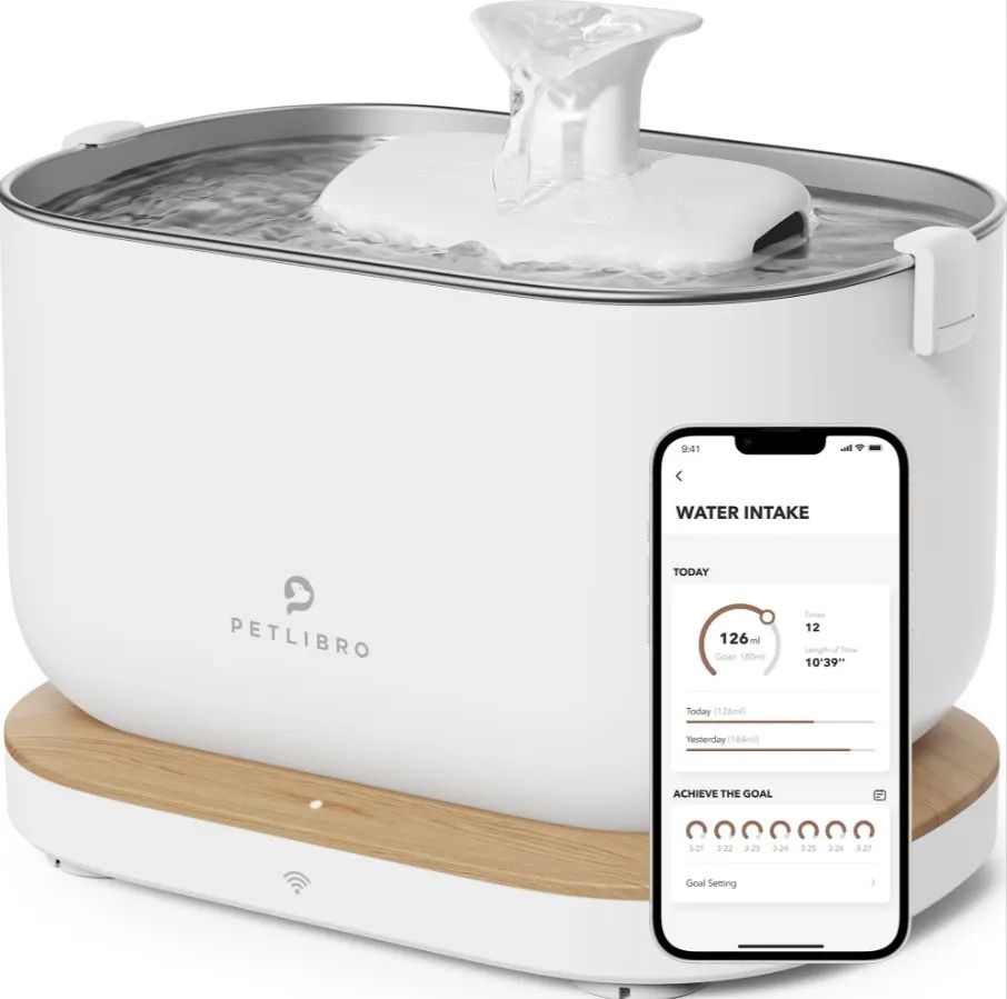 Bullboat PETLIBRO DOCKSTREAM APP MONITORING WATER FOUNTAIN(WITH EXTRA WATER PUMP)- WHITE