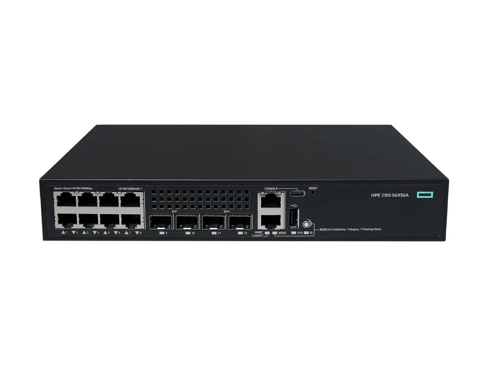 HPE Networking Comware 2150 8p 10M/100M/1G 2p SFP 1G 2p SFP+ 1G/10G - Switch - L3 - managed - 8 x 10/100/1000Base-T + 2 x 1000Base-X SFP + 2 x 1 Gigabit / 10 Gigabit SFP+ (Uplink / Stacking)