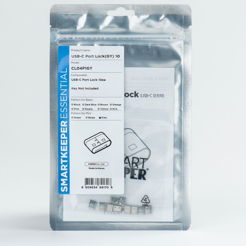 Smart Keeper Mini"USB-C Port" Blocker grau 10 Stk. - Kabel - Digital/Daten
