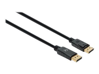 Manhattan DisplayPort 1.4 Cable, 8K@60hz, 1m, PVC Cable, Male to Male, With Latches, Fully Shielded, Black, Lifetime Warranty, Polybag - DisplayPort-Kabel - DisplayPort (M)