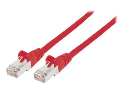 Intellinet Network Patch Cable, Cat7 Cable/Cat6A Plugs, 0.5m, Red, Copper, S/FTP, LSOH / LSZH, PVC, RJ45, Gold Plated Contacts, Snagless, Booted, Lifetime Warranty, Polybag - Patch-Kabel - RJ-45 (M)