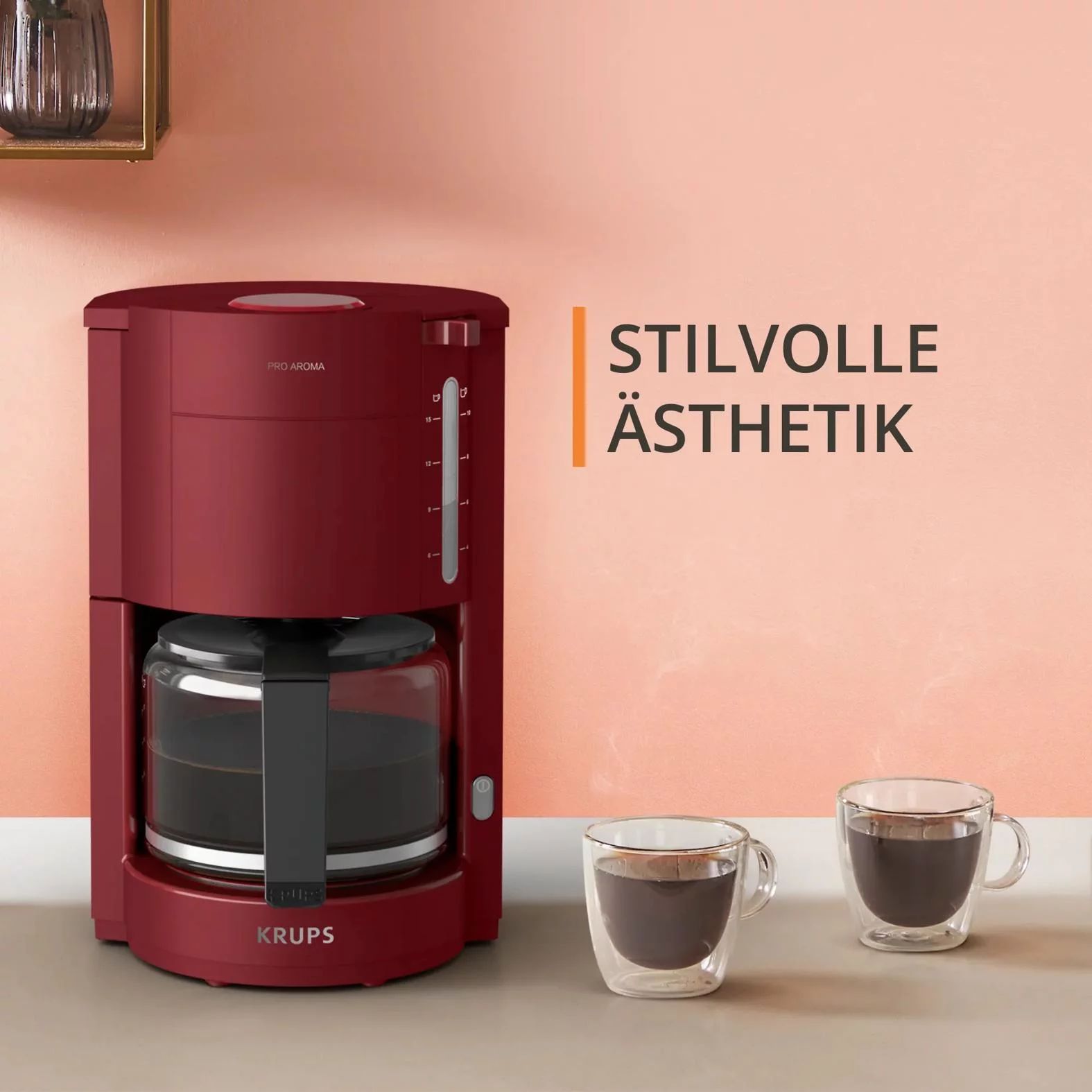 KRUPS F30905 Filterkaffeemaschine Pro Aroma - Rot