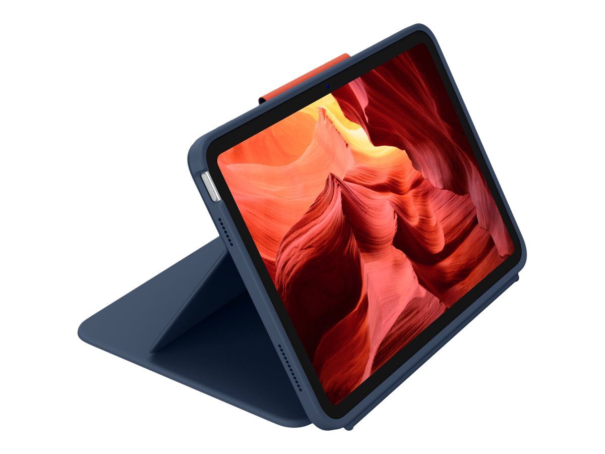 Logitech Rugged Combo 4 - Tastatur und Foliohülle - Apple Smart connector - QWERTY - Pan-Nordic - Classic Blue - für Apple 10.9-inch iPad (10. Generation)