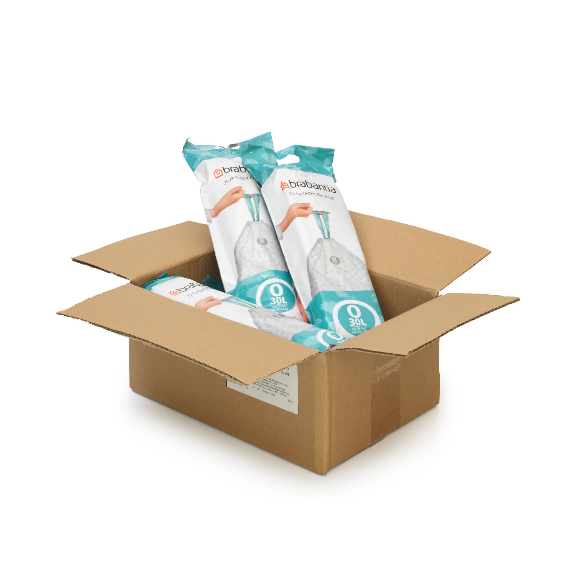 Brabantia Müllbeutel, Online Exlusive PerfectFit Beutel 30 L (O) Multipack 120Stk,6x20