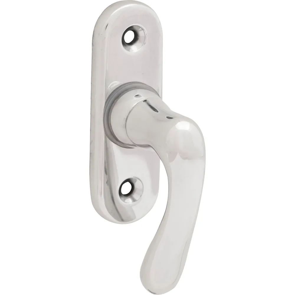 GRUNDMANN Fenstergriff WG ELEGANT 505 - gebogen, VK 7 x 35 mm, Alu poliert