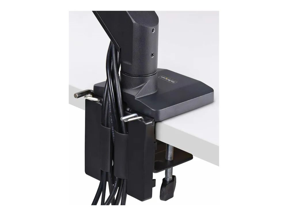 StarTech.com Crossbar Triple Monitor Desk Mount, VESA 75x75/100x100 - Befestigungskit - einstellbarer Arm - für 3 LCD-Anzeigen - Dreifach-Monitorhalterung - Aluminium, Stahl, Kunststoff - Schwarz - Bildschirmgröße: 43.2-68.6 cm (17"-27")