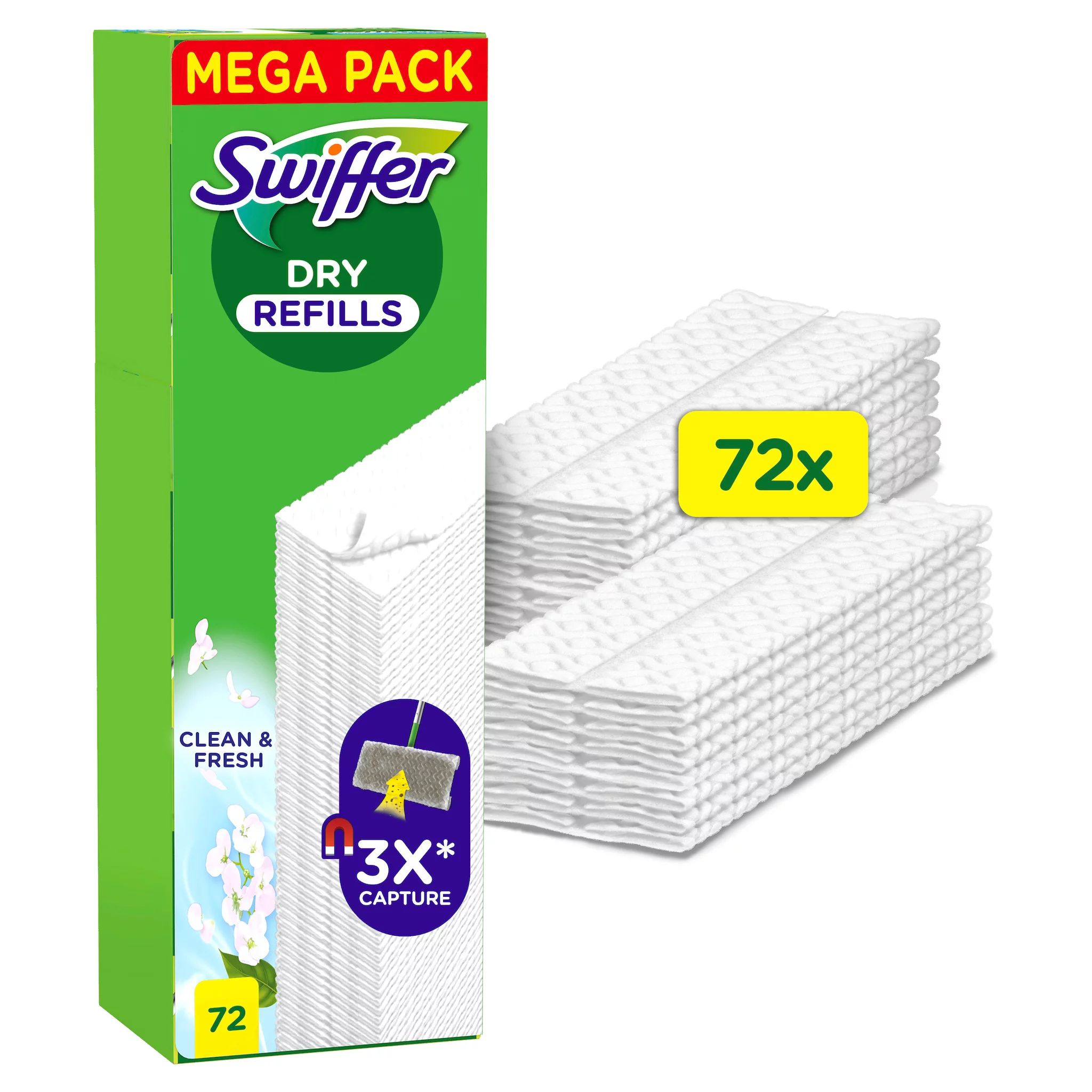 Swiffer Trocken Wischtücher Nachfüllpack, 72er