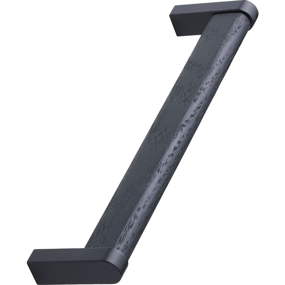 Furnipart Möbelgriff Crossing Breite 168 mm, Esche/Sockel Zinkdruckguss schwarz