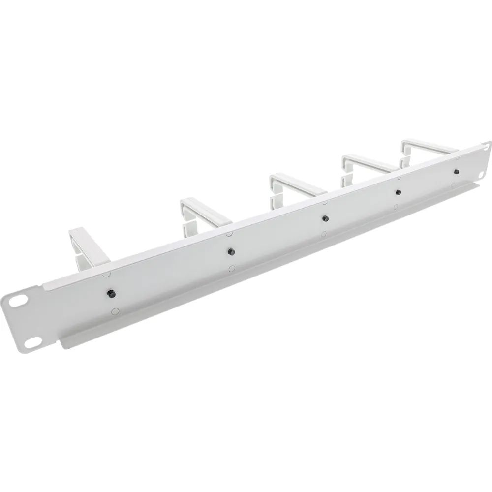 InLine 19" Kabelführungspanel - 5 Kunststoffbügel - RAL 7035 - grau