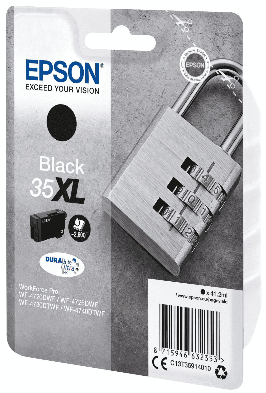 Epson 35 Tinte Vorhängeschloss Sinlge, XL, schwarz