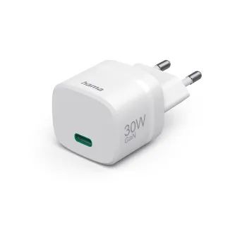 Hama Schnellladegerät, GaN, USB-C, PD, ZSP, 30 W, Weiß