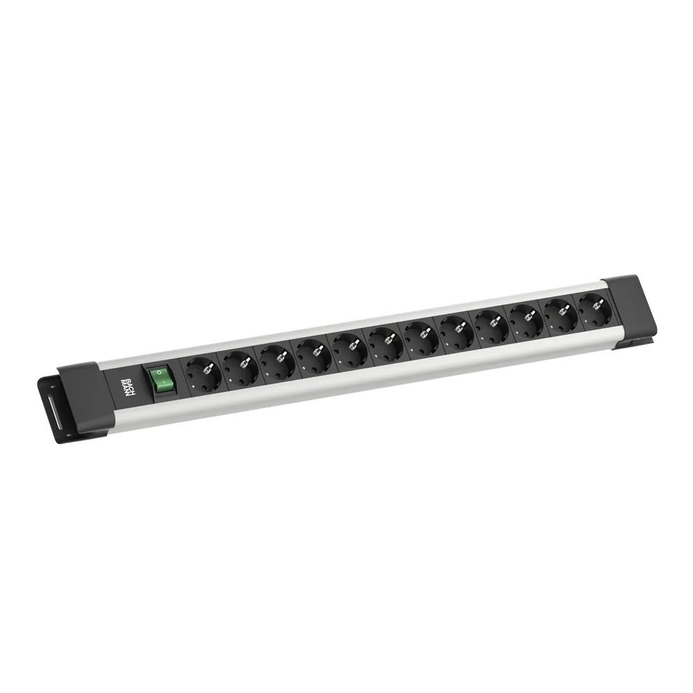 BACHMANN CONNECTUS 12xCEE7/3, 1xSchalter 2,0m CEE7/7 Grau