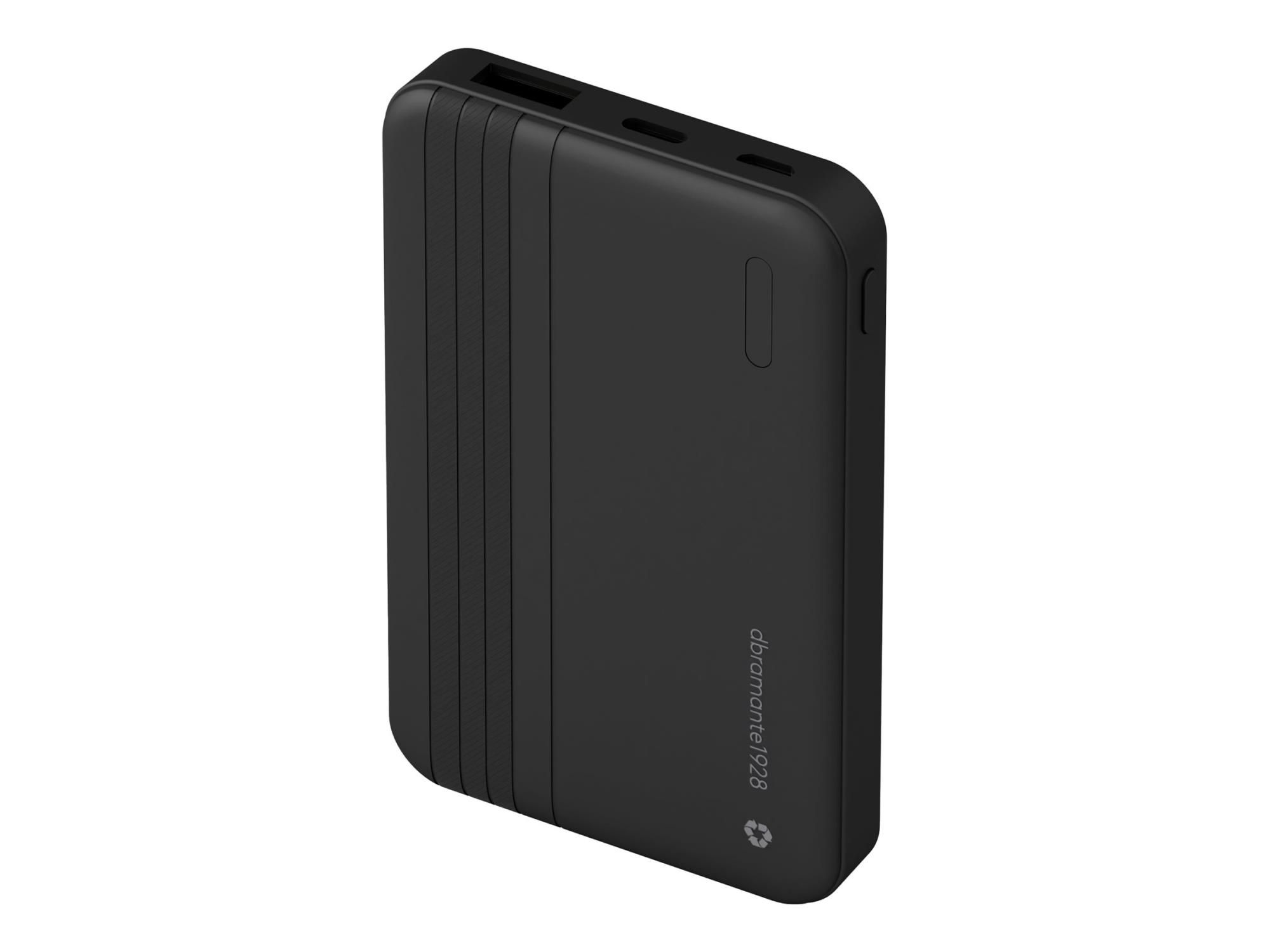 dbramante1928 re-charge - Powerbank - 5000 mAh - 20 Watt - Apple 2.4A, BC 1.2, PD 2.0, PD 3.0, QC 2.0, QC 3.0 - 2 Ausgabeanschlussstellen (24 pin USB-C, USB Typ A)