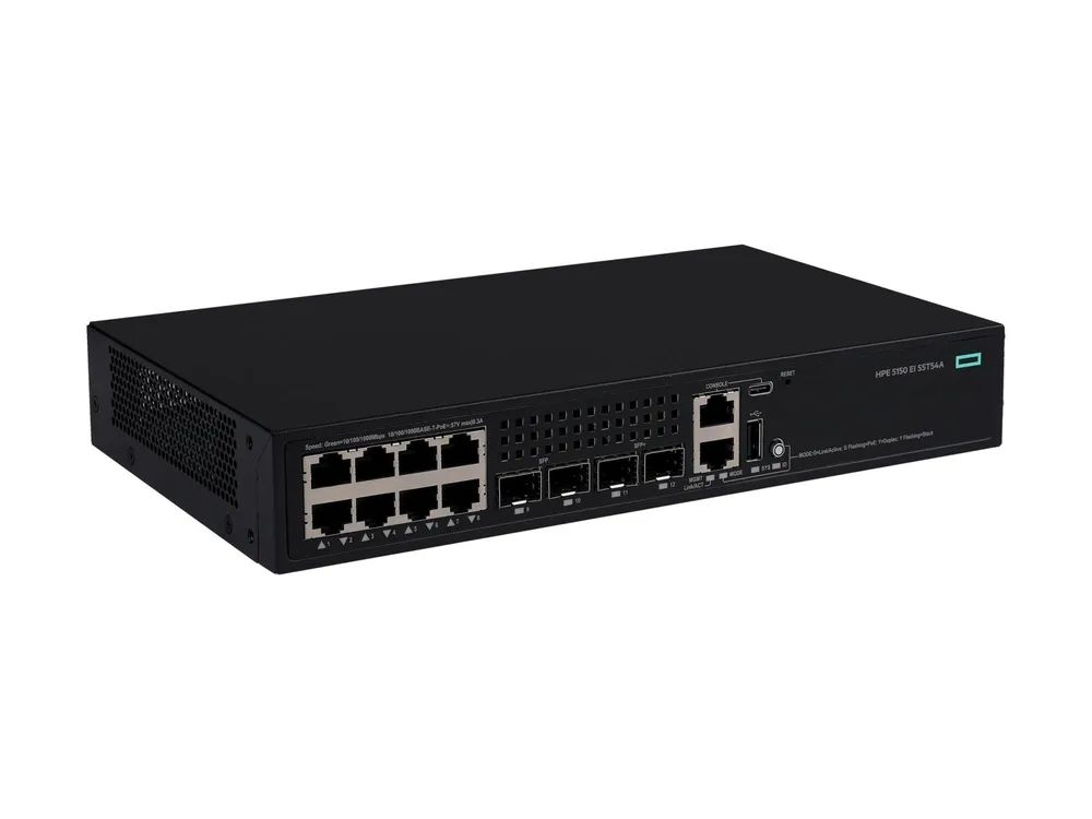 HPE Networking Comware 5150EI 8p 10M/100M/1G PoE+ 2p SFP 1G 2p SFP+ 1G/10G Switch - Switch - L3 - managed - 8 x 10/100/1000Base-T (PoE+)