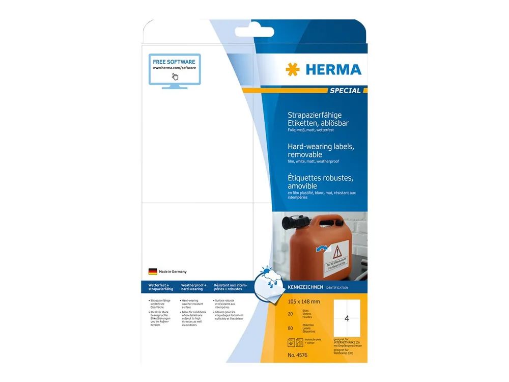 HERMA Special - Matt - selbstklebend, entfernbarer Klebstoff - weiß - A6 (105 x 148 mm)